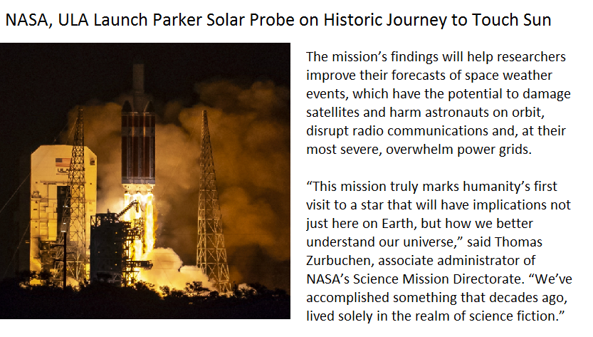 Parker Probe Launched on Historic Journey to Touch Sun